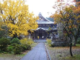 西念寺の参道から見た本堂
