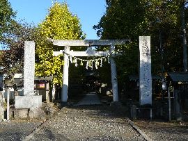 金村別雷神社の石鳥居と石造社号標