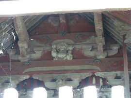 金村別雷神社の本殿に彫刻された力士像