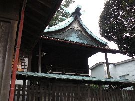 健田須賀神社本殿の側面